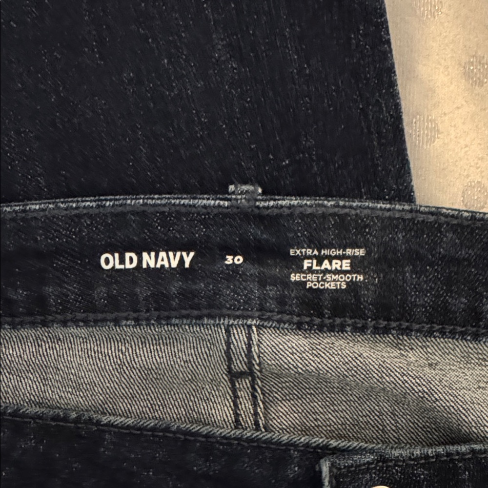 Old Navy Dark Blue Extra High Rise Flare Jeans - Picture 2 of 2